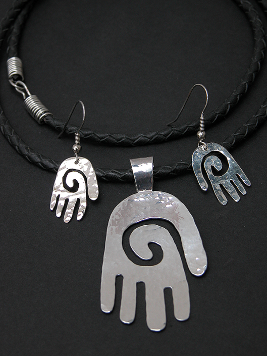 Healing Hands Pendant and Earrings