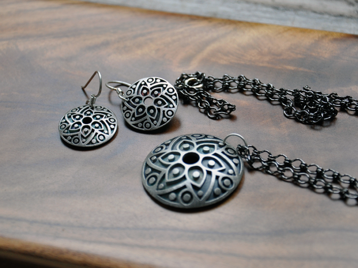 Yoga Pendant and Earrings Set