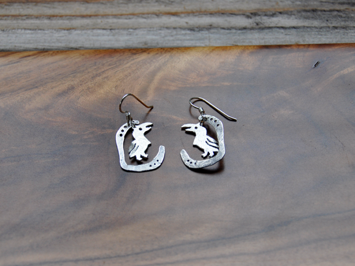 African Grey earrings